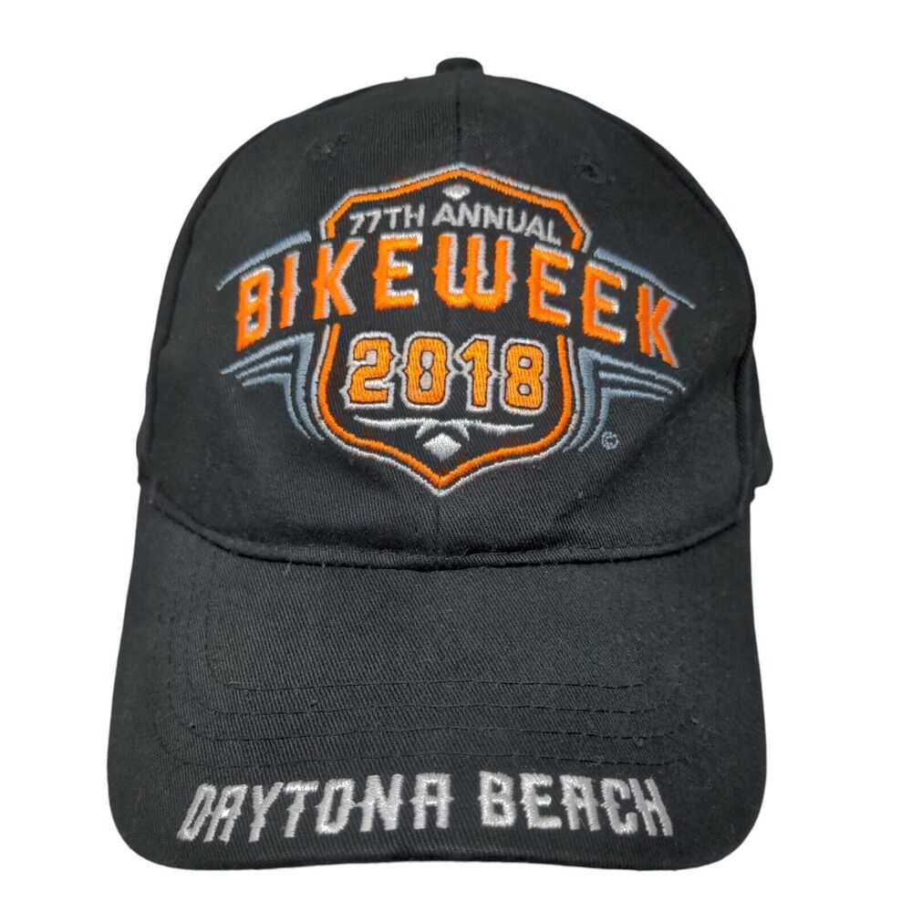 77th Annual Bike Week 2018 Strapback Hat Black OSFM Embroidered Capsmith